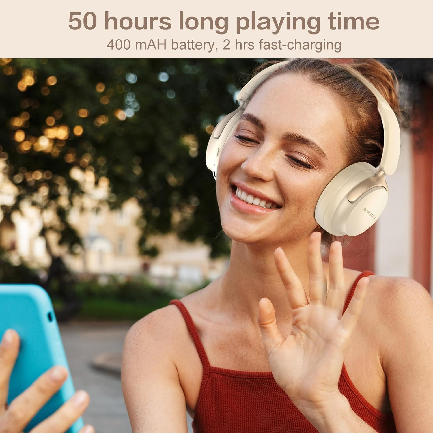 B8 Bluetooth Headphones over Ear, 6 EQ Music Modes and 50H Playtime Deep Bass Wi