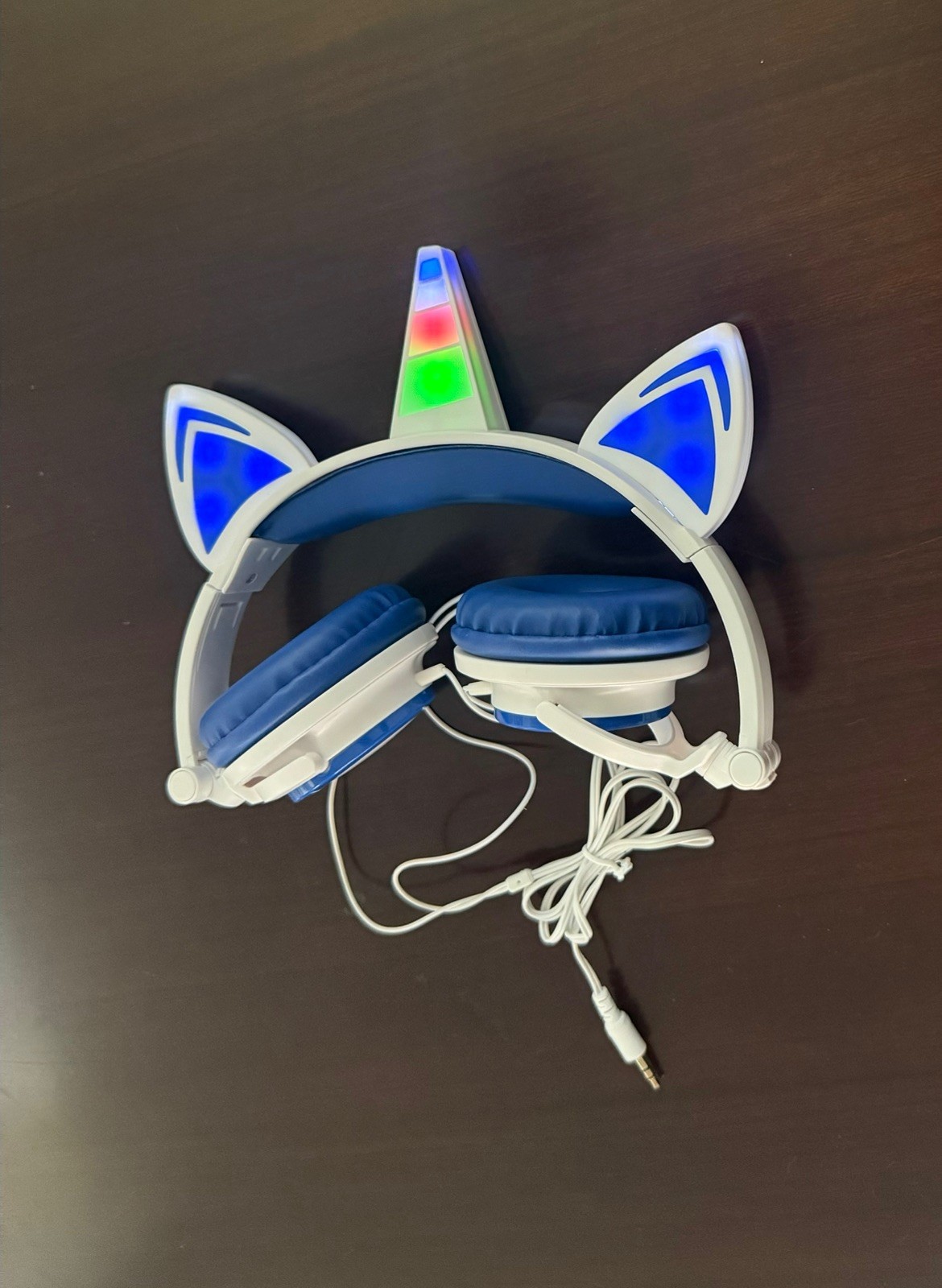 SoundLogic Blue Led Light- Up Unicorn Headphones