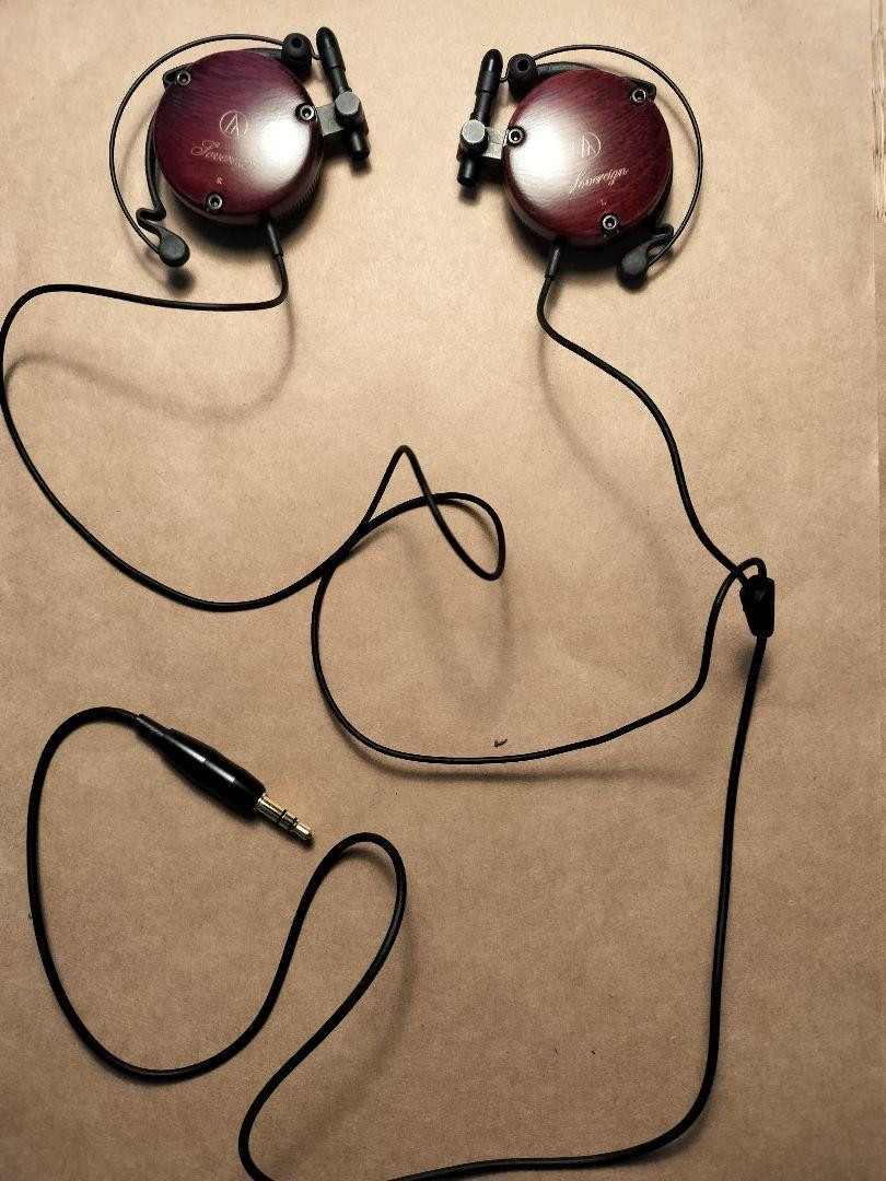 Audio Technica ATH-EW9 Ear Fit Clip-On Headphones Wooden Wood Brown Used