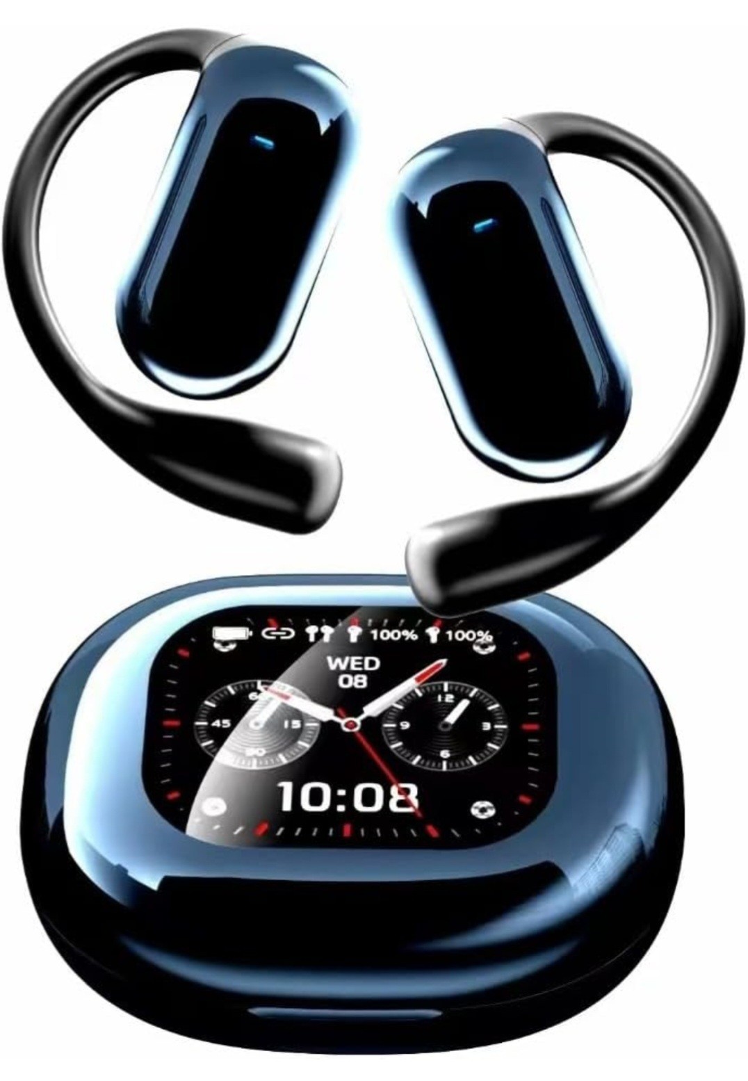 LCD Open-Ear Comfort YYK-Q16 Pro True Wireless Earbuds, Black