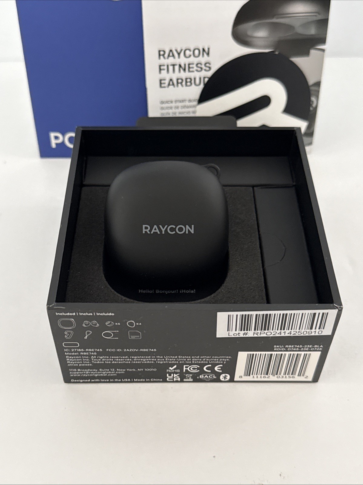 Raycon RBE745-23E-BLA The Fitness Earbuds Active Noise Cancellation “Black” NEW