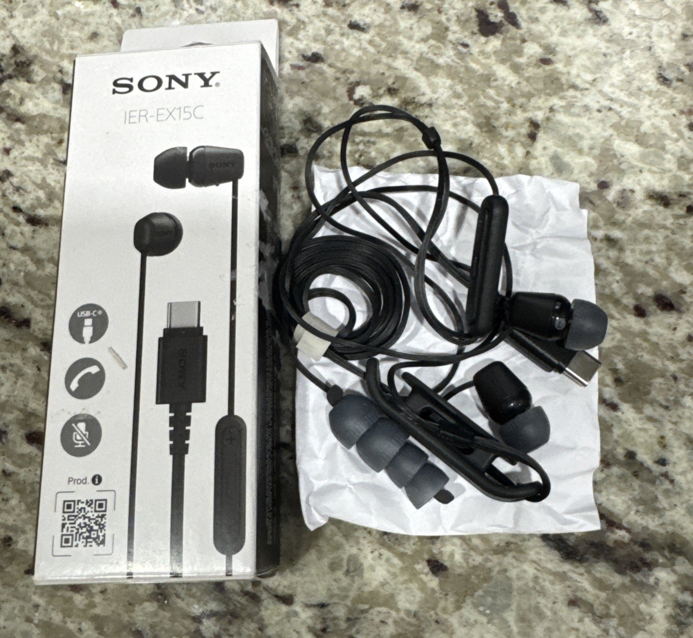 Sony IER-EX15C W Stereo Earbud Headphones Wired In-Ear Earphones USB-C – BLACK