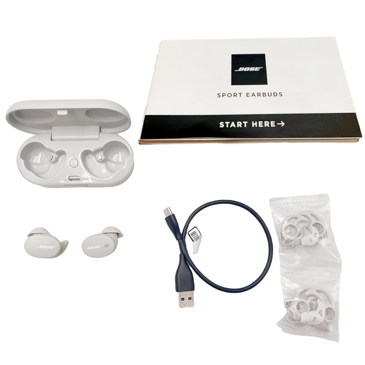 Bose Sport Earbuds Wireless Earphones Bluetooth Headphones In-Ear Earbuds White