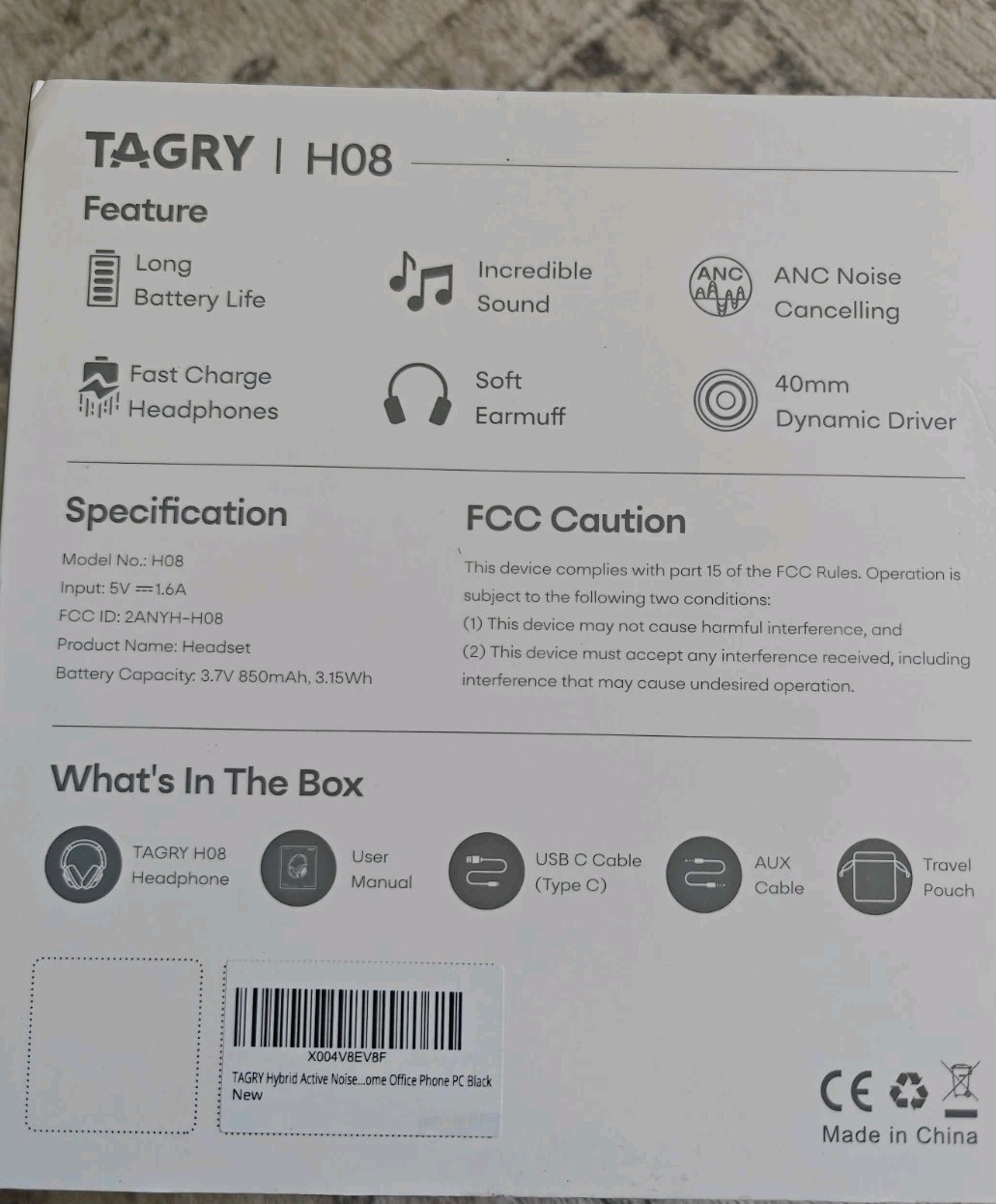 TAGRY AVTIVE NOISE CANCELATION HEADPHONES