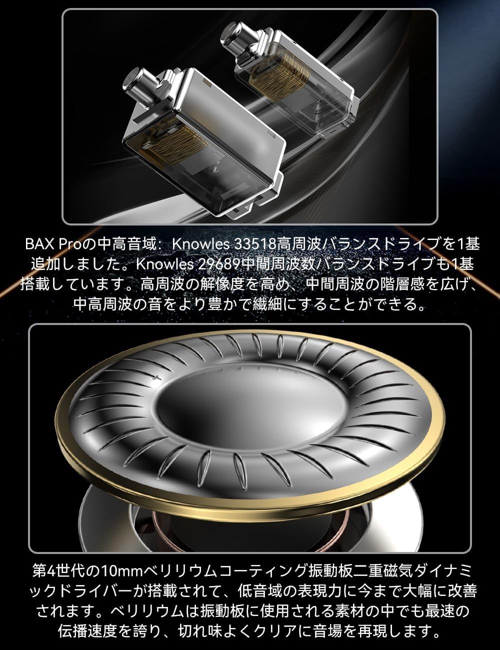 TRN BAX Pro IEM Hybrid 2EST+2BA+DD Driver Earphone Hires