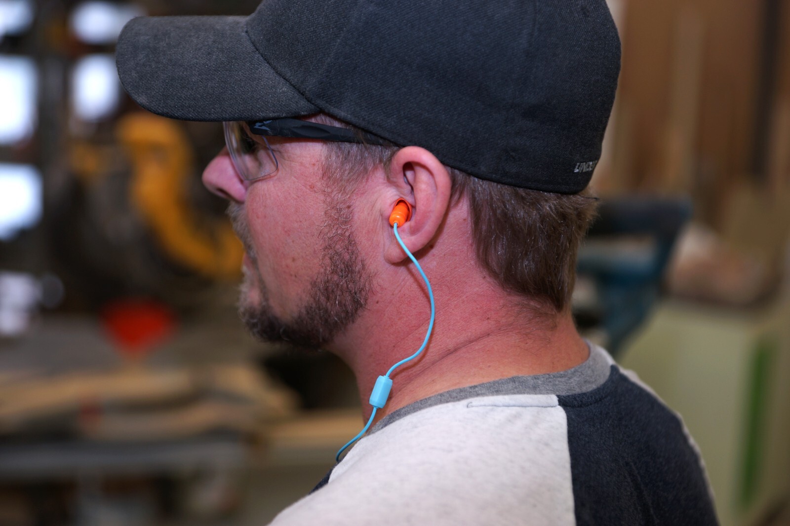 Plugfones Guardian Plus Earplugs Headphones Light Blue Work Headphones