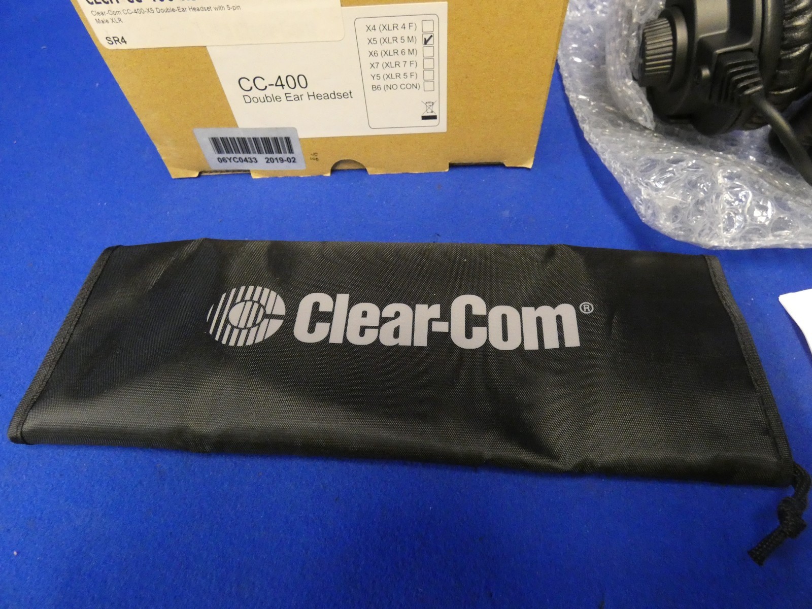 Clear-Com CC-400-X5 Double Ear Headset XLR 5M (New-Open Box) 5-Pin Male