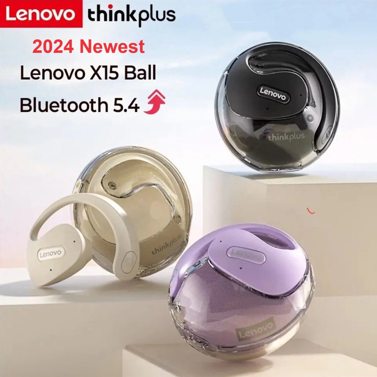 Lenovo 2024 Newest Thinkplus X15 Pro Bluetooth 5.4 Hi-Fi Sport Earbuds