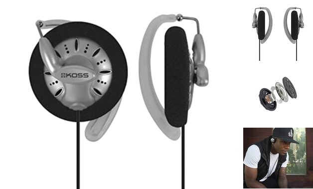 KSC75 Portable On-Ear Clip Headphones, Retro Style, Ultra White/Gray