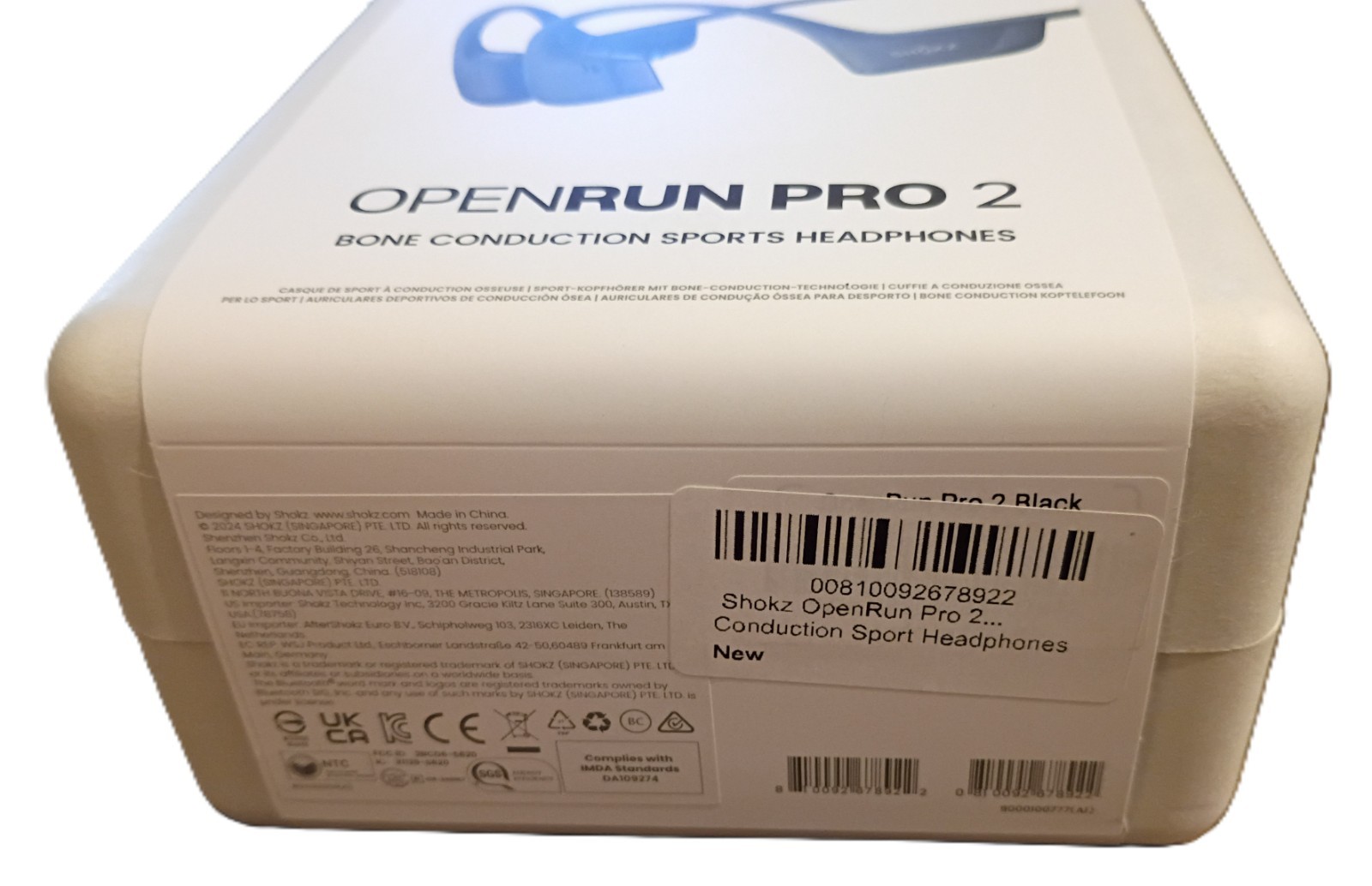 New Shokz OpenRun Pro 2 Bone Conduction Open-Ear Sport Headphones Black