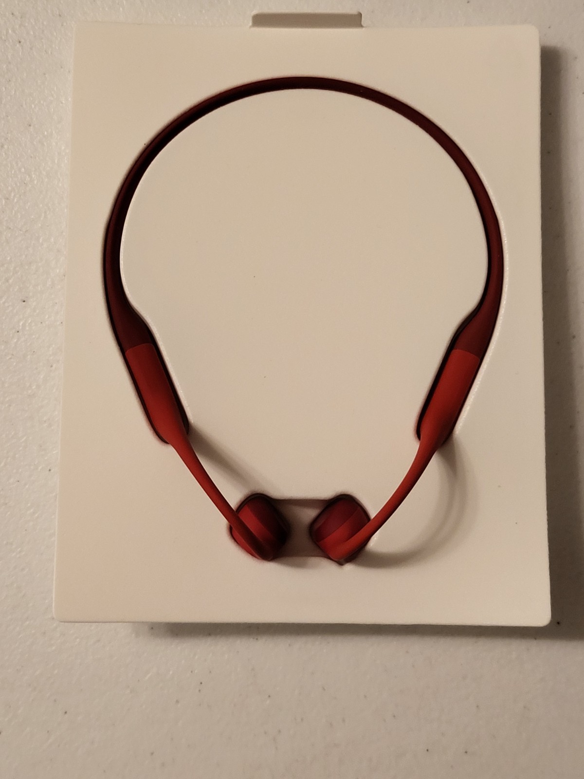 Shokz OpenRun Bone Conduction Sport Bluetooth Red Headphones No Charging Cable