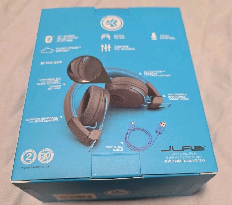 JLAB AUDIO STUDIO BLUETOOTH WIRELESS ON EAR HEADPHONES 30 HOURS OF PLAY TIME