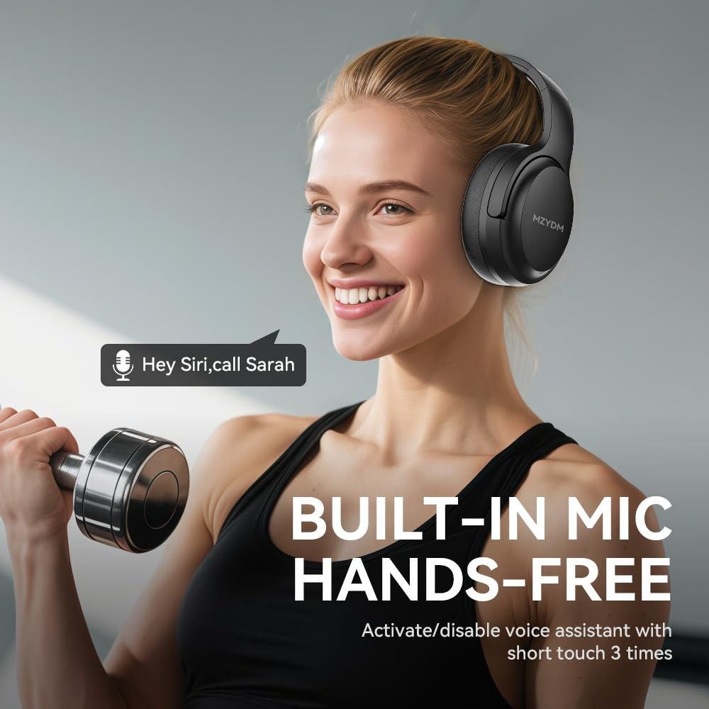 Bluetooth Headphones Over Ear, 40 Hours Playtime Wireless Headphones with Mic…