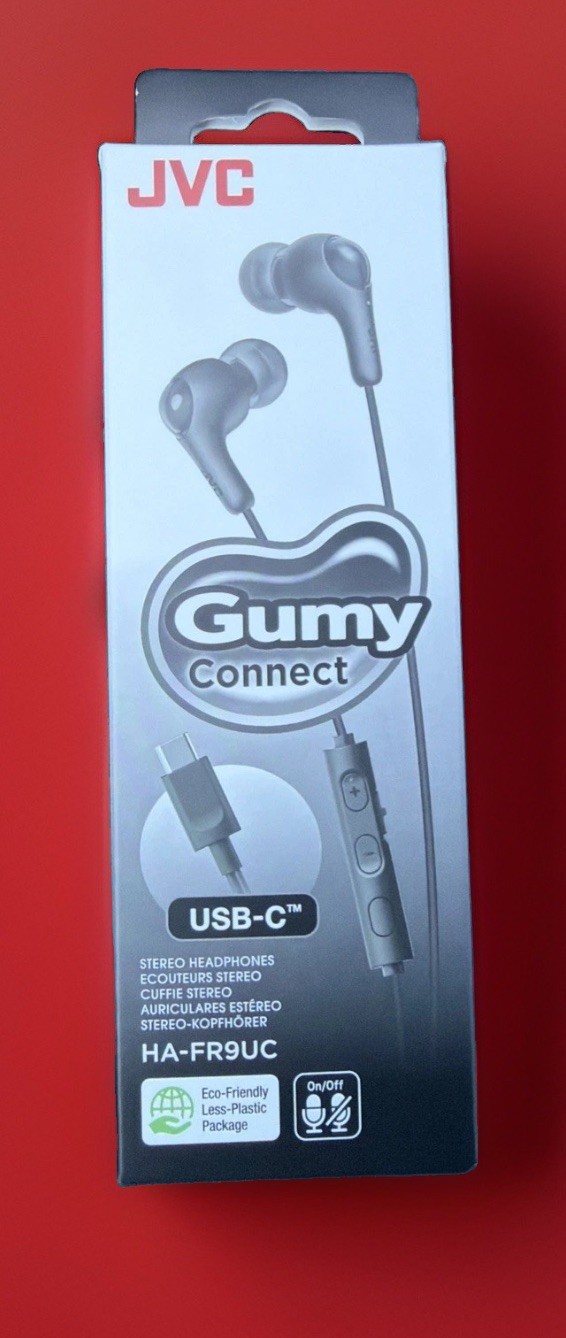 JVC Gummy Connect USB-C + Microphone HA-FR9UC Black *No 3.5mm Jack*