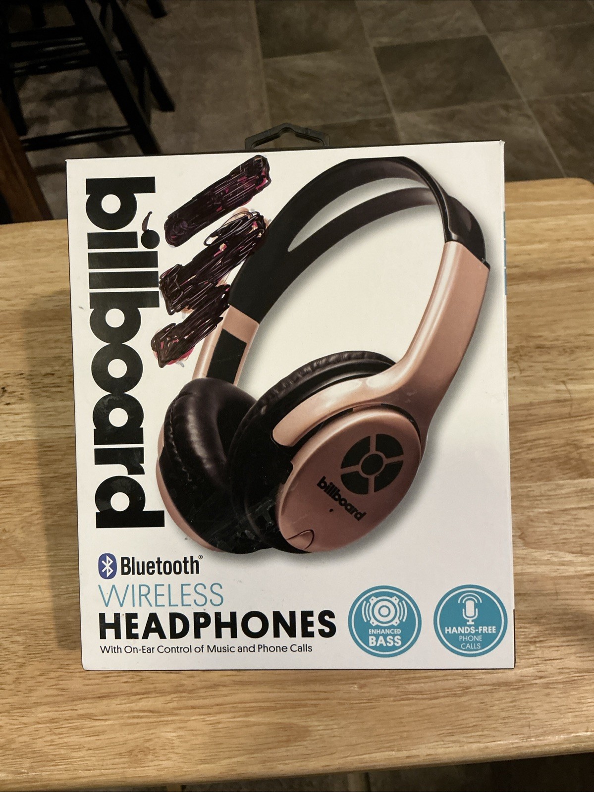 Billboard Bluetooth Wireless On-Ear Headphones Hands-Free Rose Gold NEW Open Box