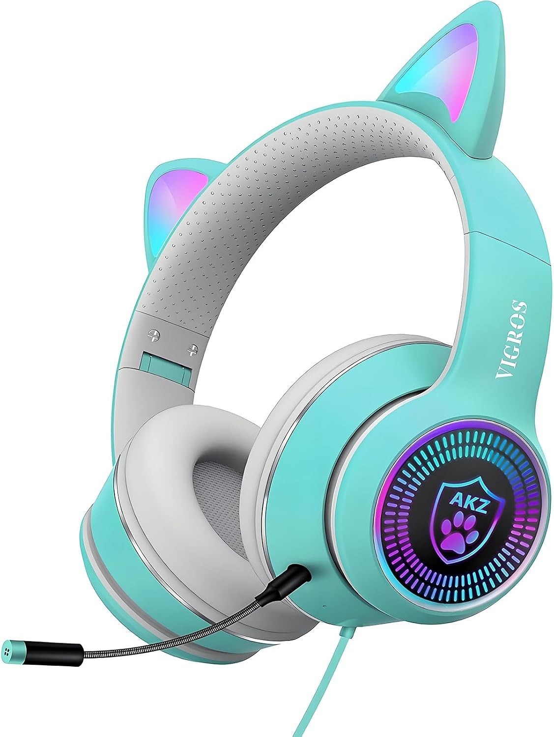 Fun Cat Ear Gaming Headphones with LED Lights – For Kids & Adults, 3.5mm