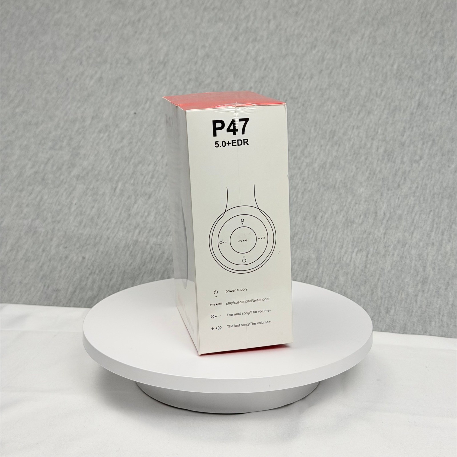 P47 Wireless Headphones Bluetooth 5.0+EDR Foldable Over-Ear Headset White/Black