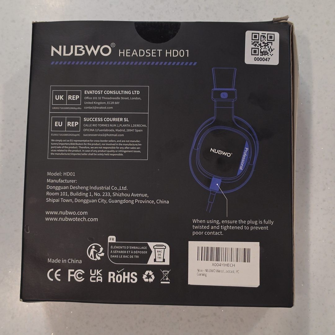 NUBWO HD01 Wired Over Ear Studio Monitor Headphones with 1/4 inch Adapter