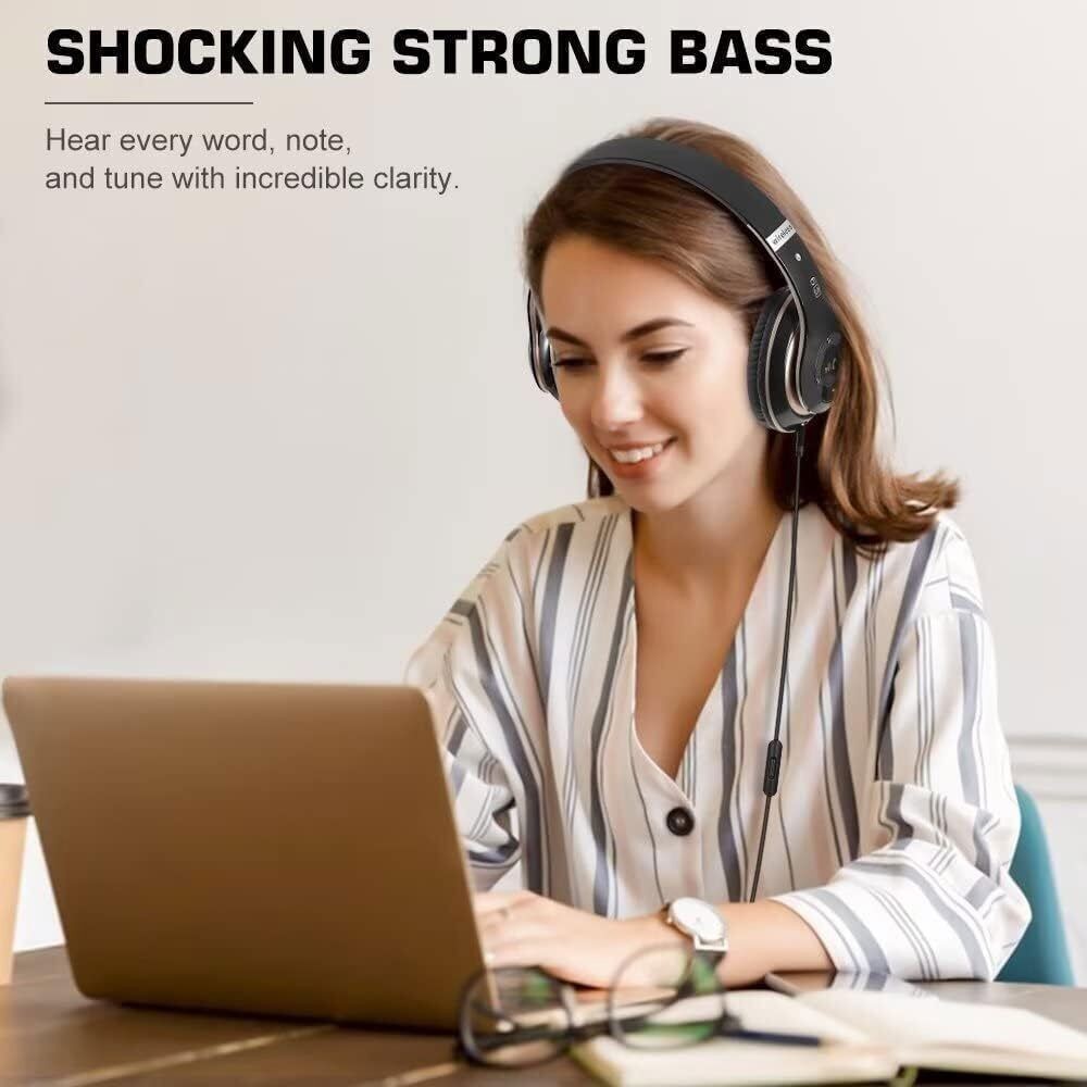 Headphones Wireless Bluetooth Noise Cancelling Stereo Earphones Over Ear Headset