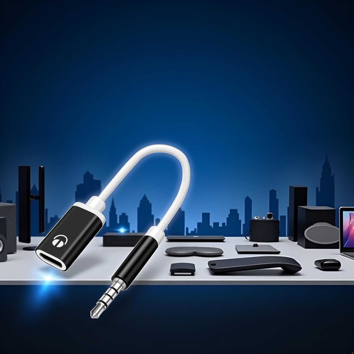 3.5mm Male to USB C Female Audio Adapter, Only Analog Audio Aux Jack Cable for S