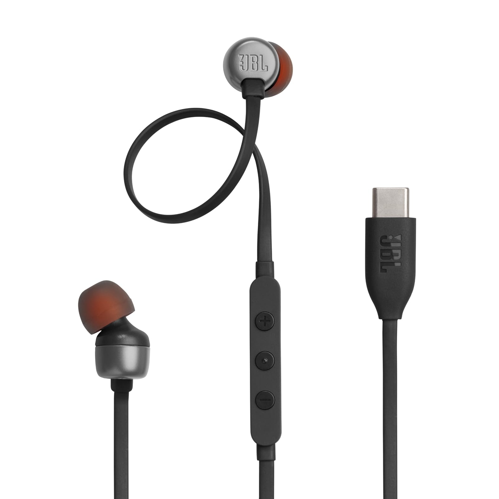 JBL Tune 310C – Wired Hi-Res in-Ear Headphones, Tangle-Free Flat Cable, 3-Button