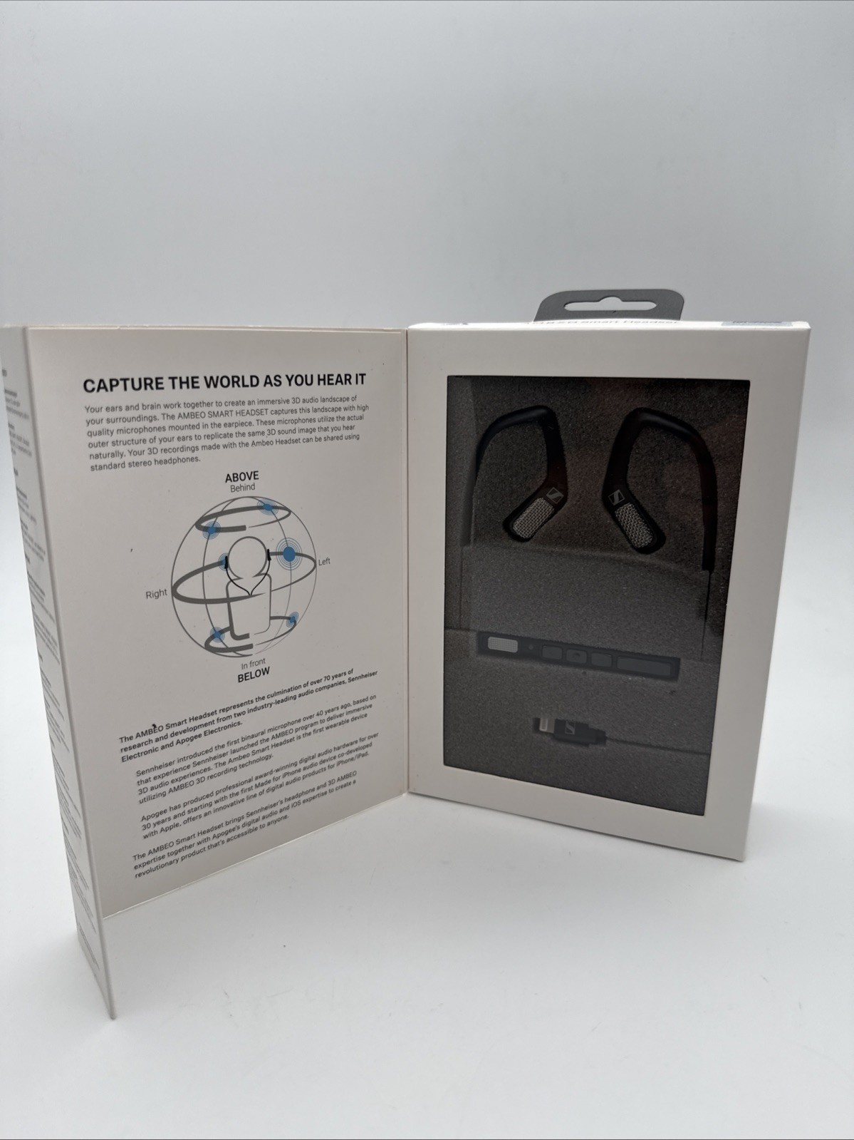 Sennheiser Ambeo Smart Headset Earphones In Black 3D Recording