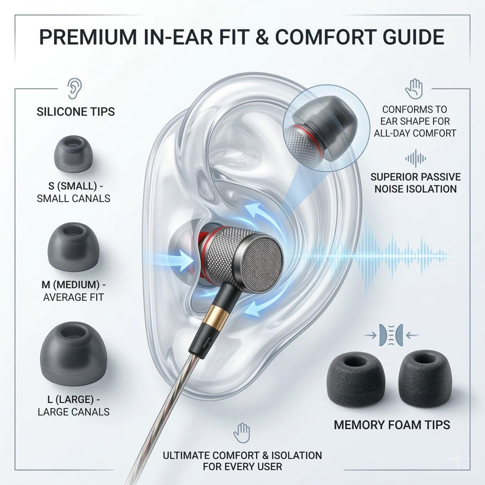 Betron YSM1000 Earbuds Wired in-Ear Headphones, Noise One Size, Black