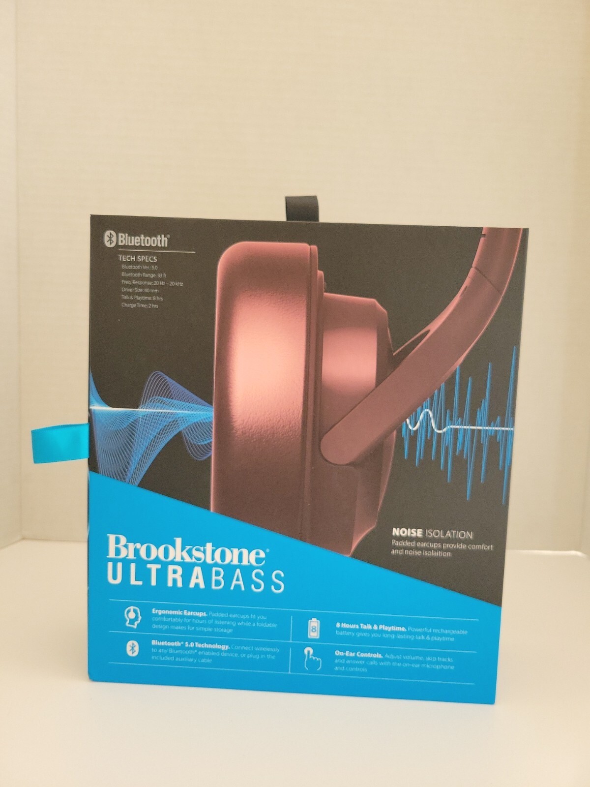 Brookstone ultra bass Wireless Headphones – Maroon Wine