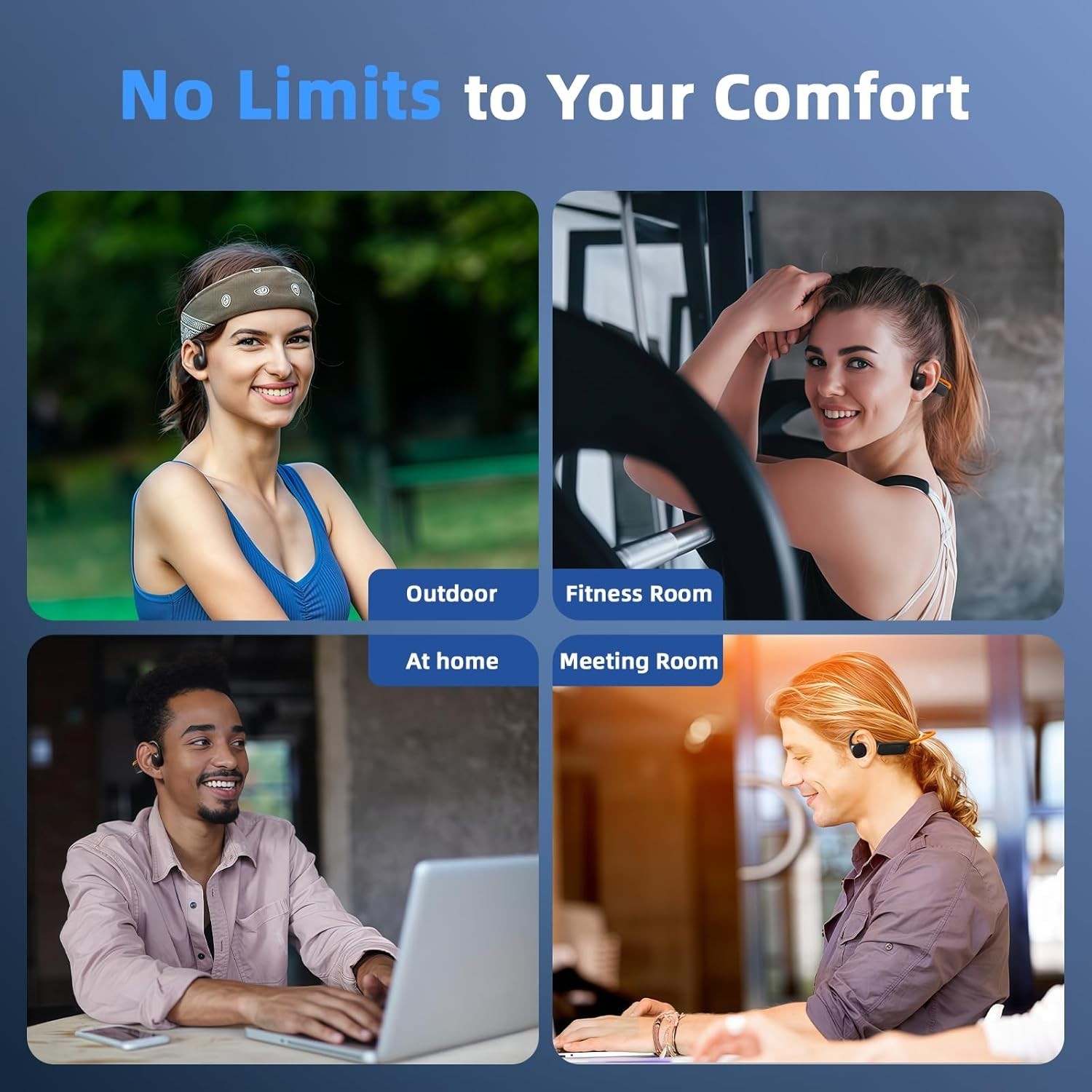 Comfortable Open Ear Air Conduction Headphones – Perfect for Cycling and Running