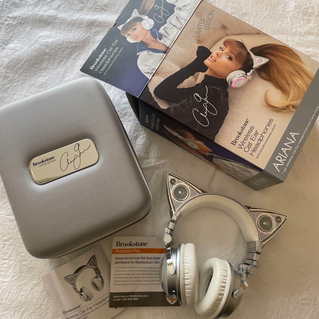Brookstone Ariana Grande version Wireless Headphones Bluetooth Cat Ears Speaker