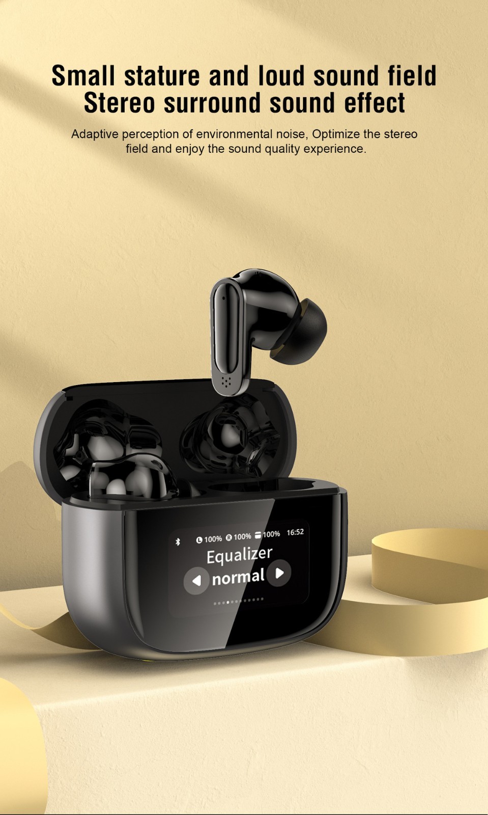 BOSECXT TWS Earbuds Bluetooth 5.3 ANC Wireless Headphones Smart Touch Screen