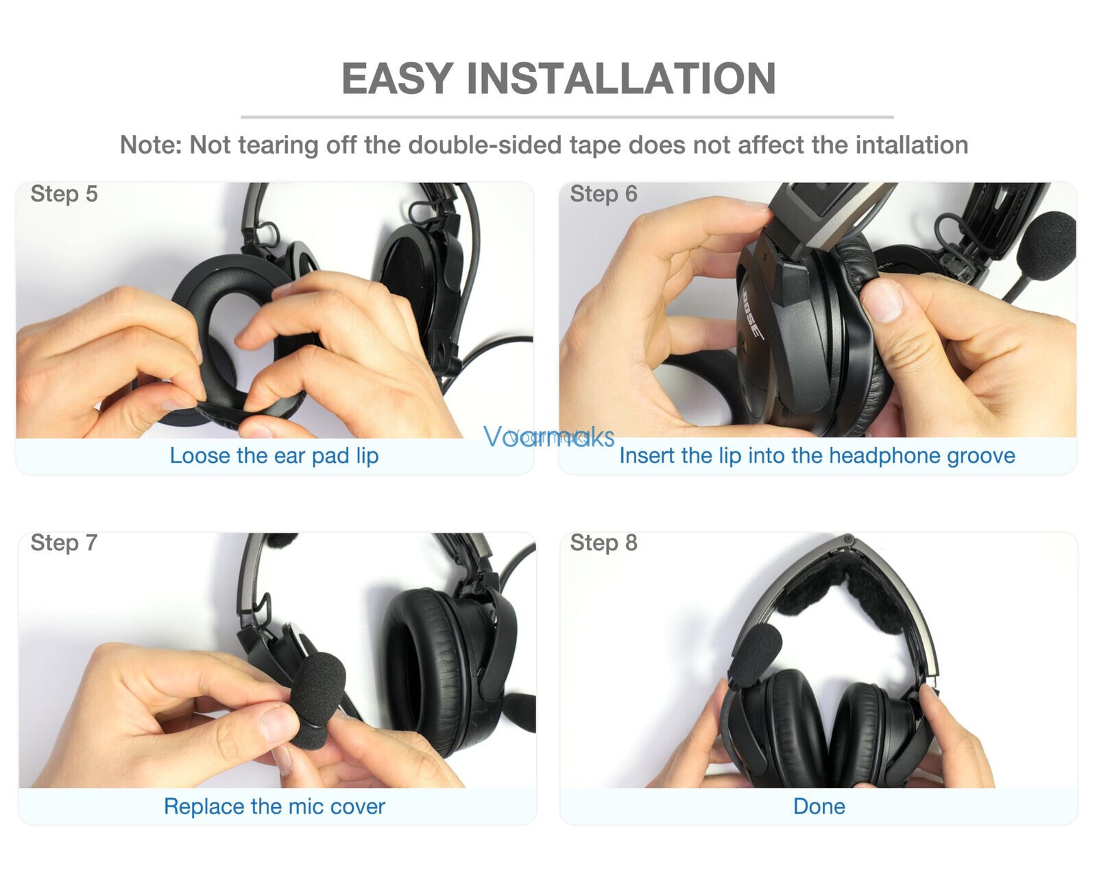 Ear Pads for Bose A20 Aviation Headset Comfort Leather, Foam Filter, 3 Mic Muffs