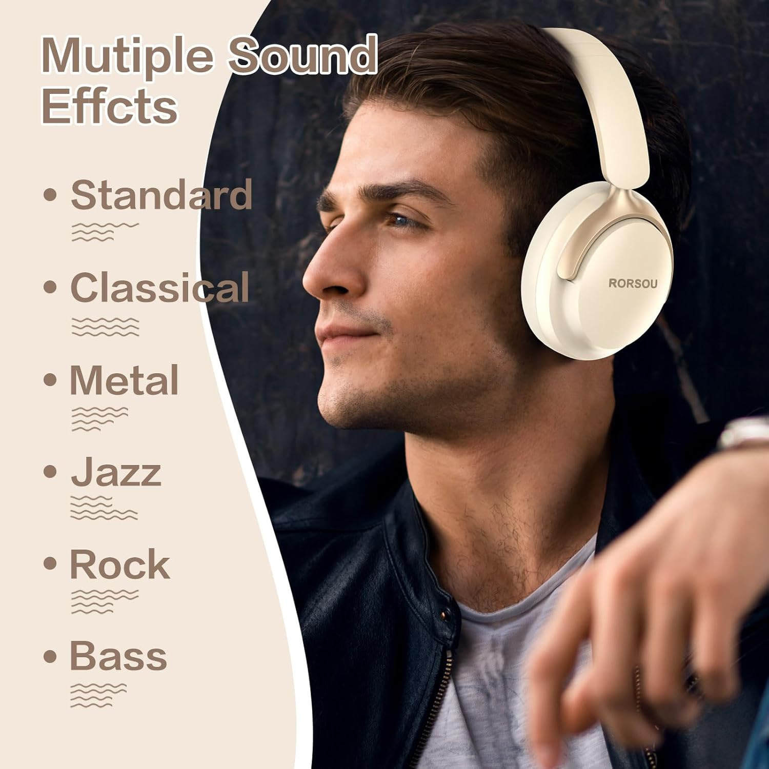 B8 Bluetooth Headphones over Ear, 6 EQ Music Modes and 50H Playtime Deep Bass Wi