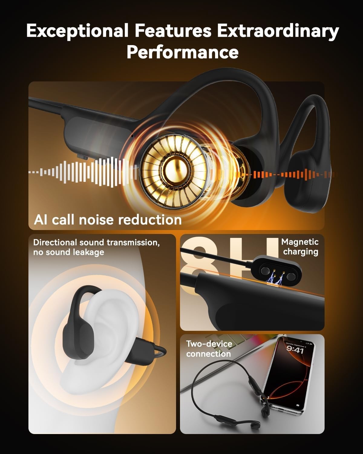 Ergonomic Bluetooth 6.0 Waterproof Earbuds with 8GB Music for Active Lifestyles