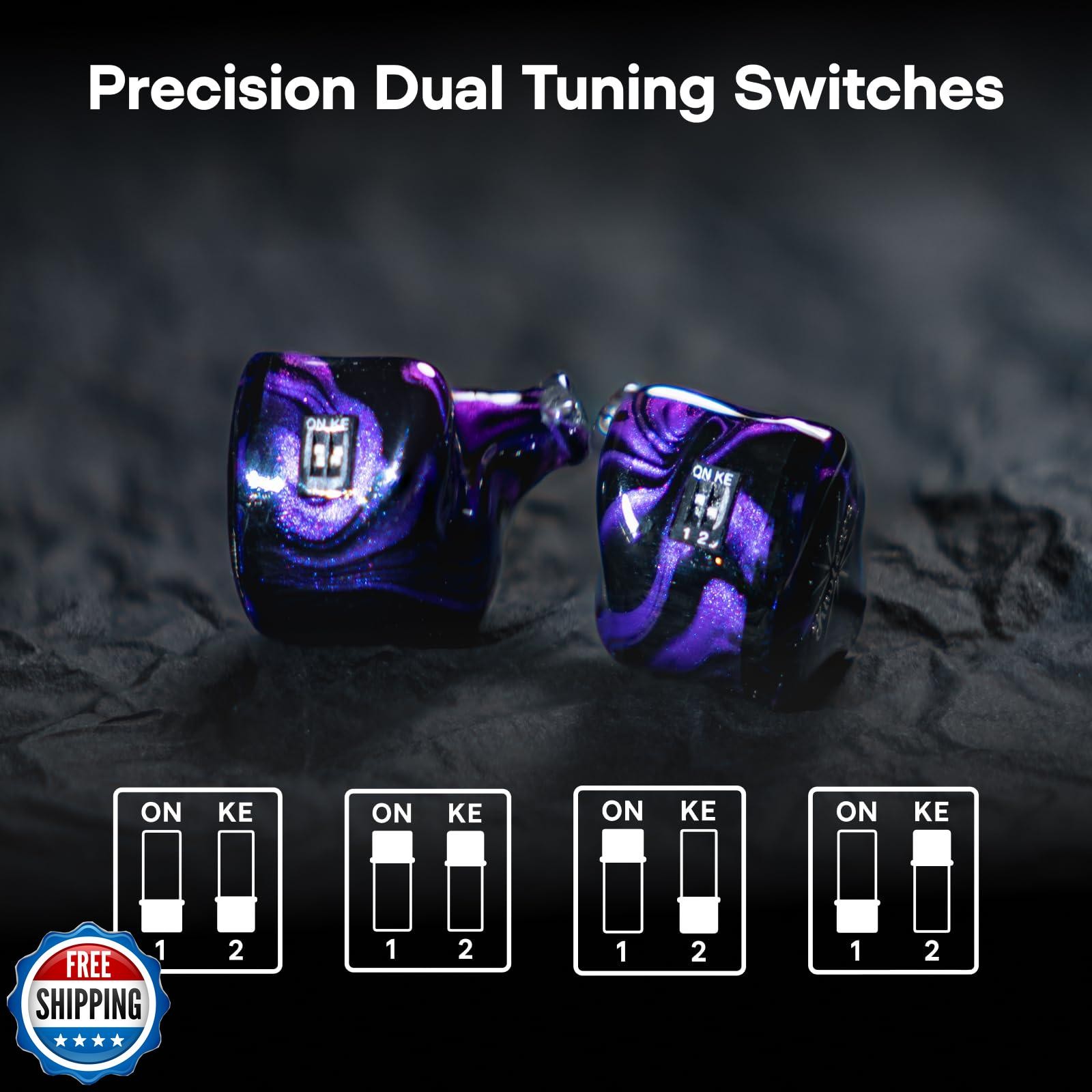 Linsoul Kiwi Ears Quartet 2DD+2BA Hybrid In-Ear Monitor, HiFi Earphones with