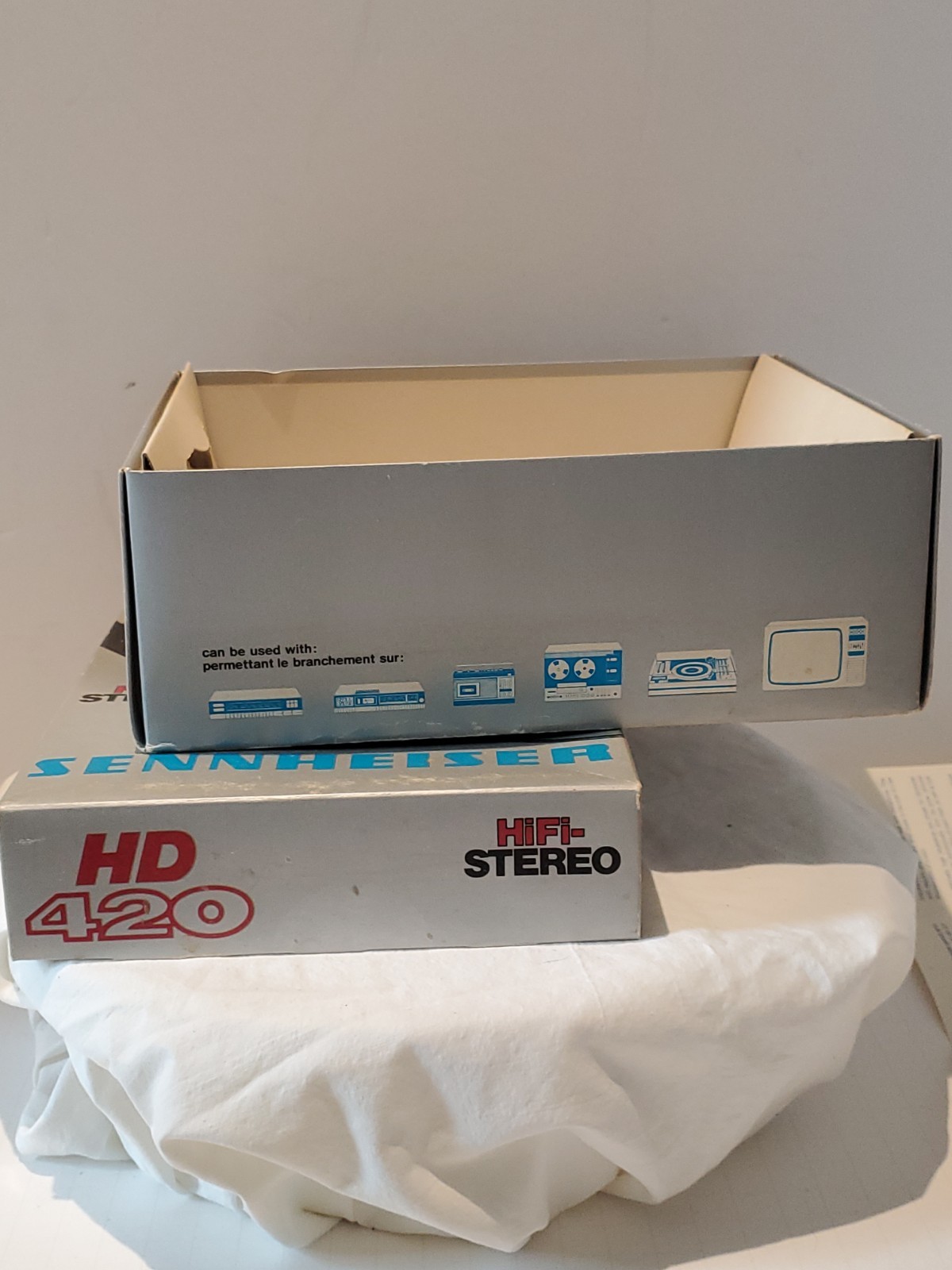 VTG 1980 Sennheiser HD 420 Headphones Original Box Made In Germany- WORKING