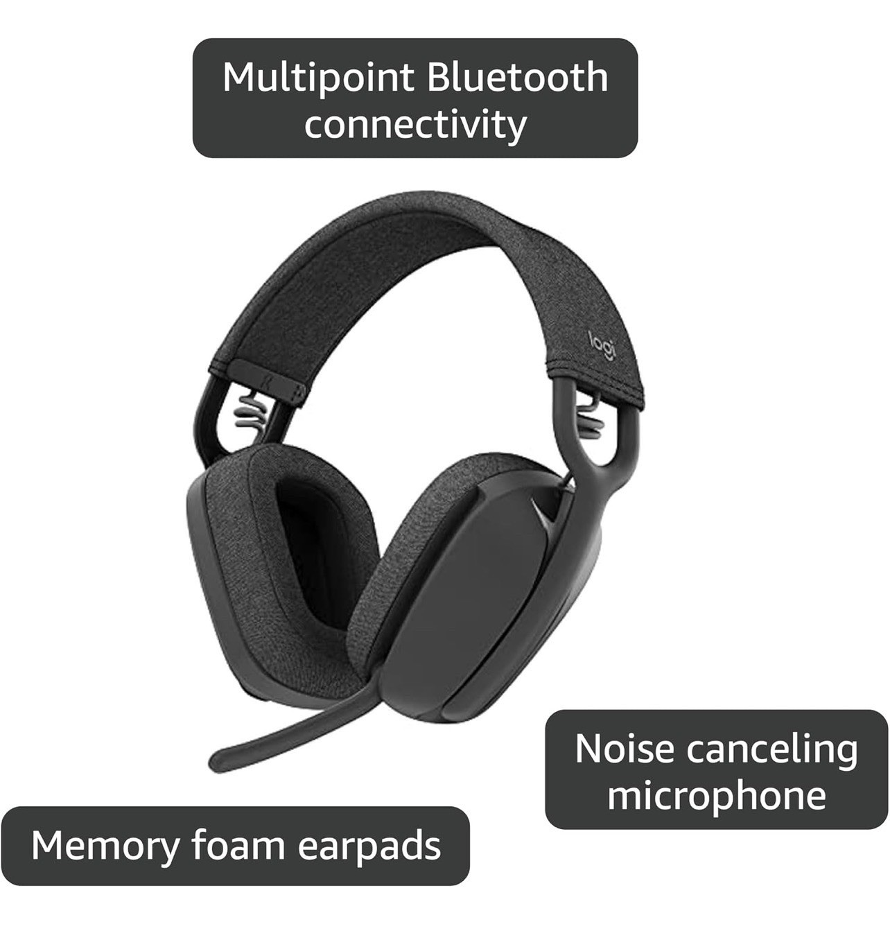 Logitech Zone Vibe On Ear Wireless Headphones – Graphite Gray