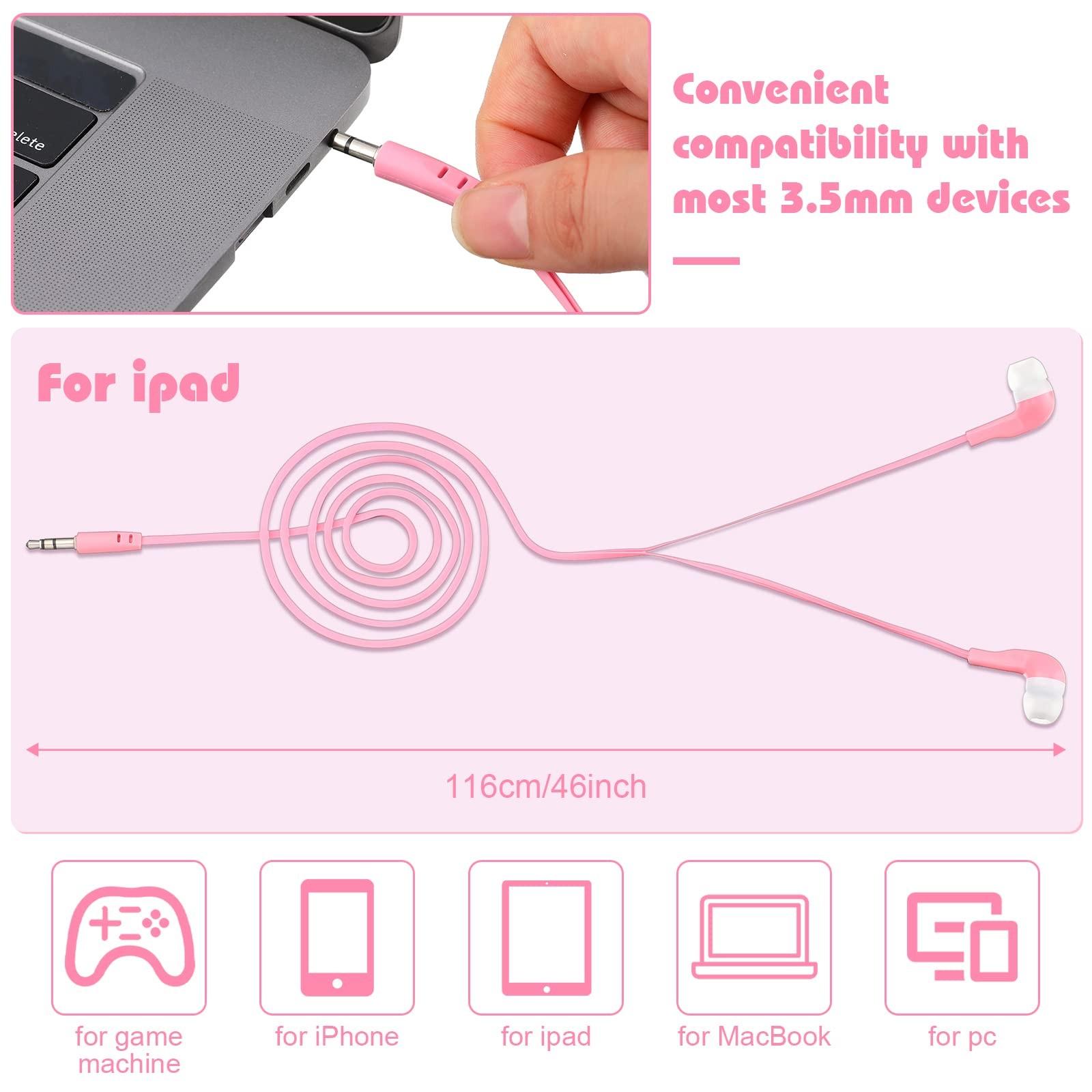 Kigeli 100 Pack Earbuds Bulk In-Ear Headphones for Classroom – Assorted Colors