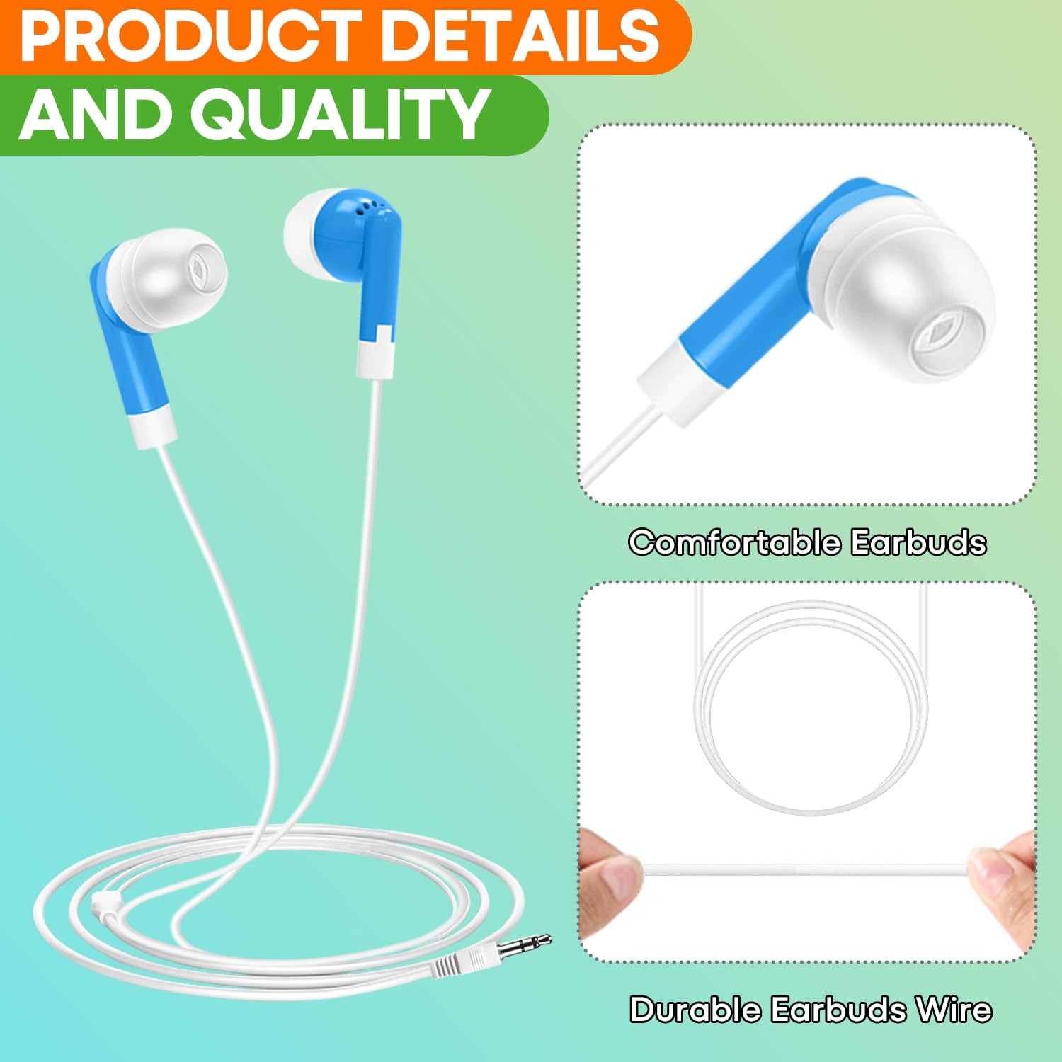 Wensdo 30 Packs Kids Earbud Headphones Bulk, Wired Earphones with 3.5 mm Jack…