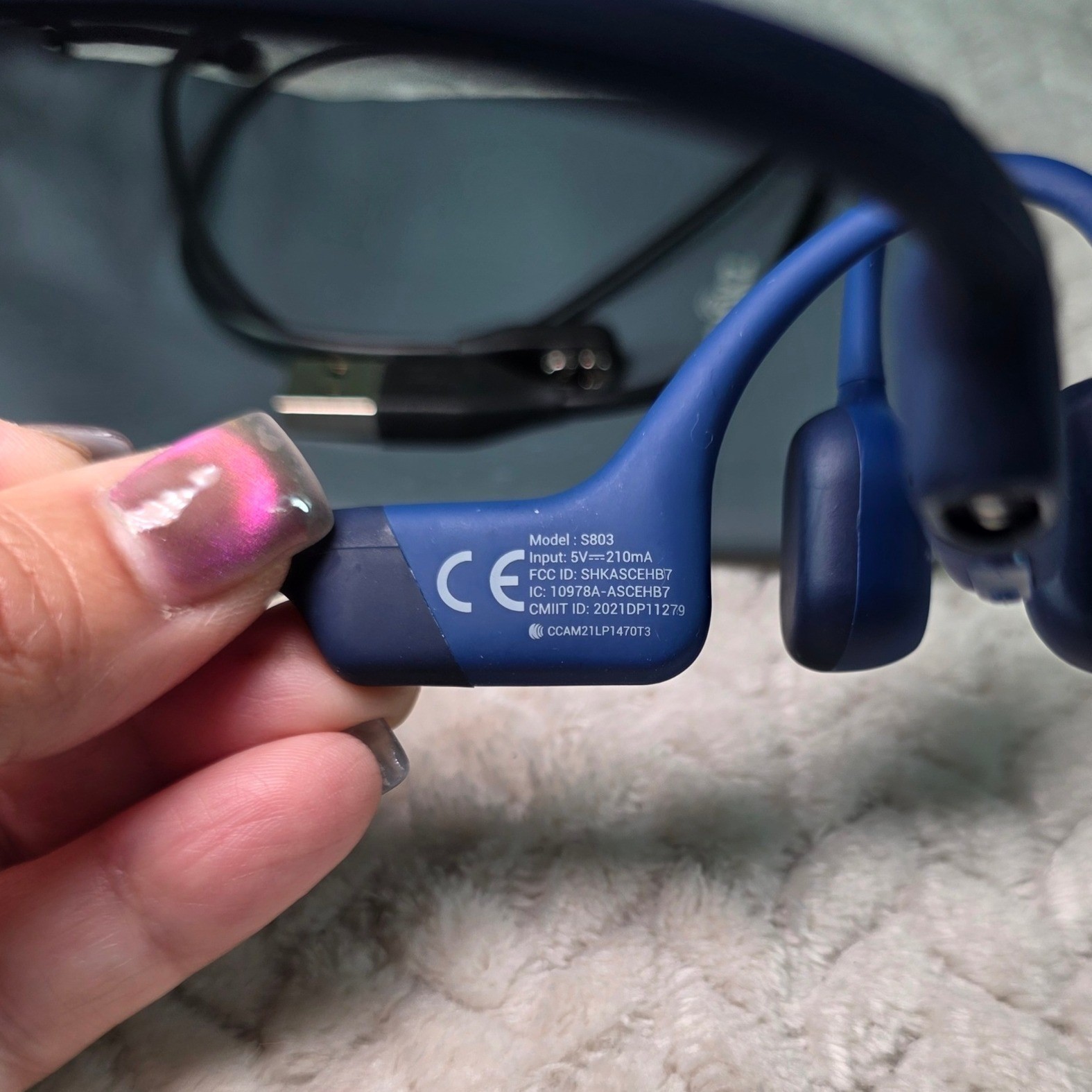 Shokz OpenRun S803 Bone Conduction Bluetooth Sport Headphones Blue Wireless