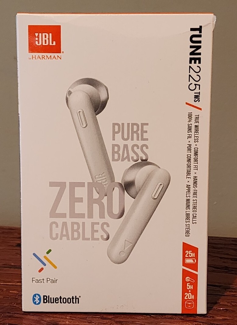 JBL Tune 225TWS Wireless Headphones – White (JBLT225TWSWHTAM)