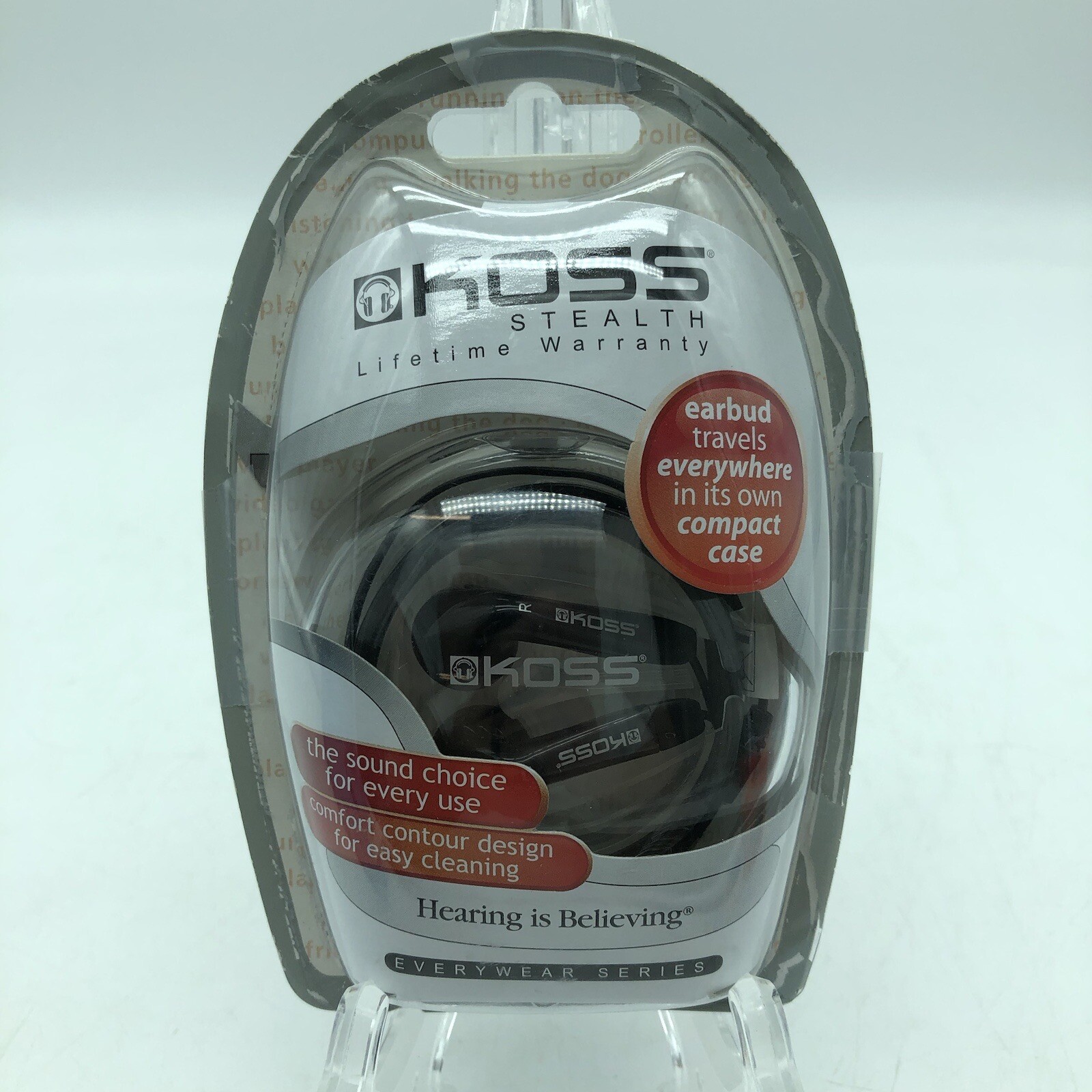 Koss Stealth Earbuds Headphones 3.5mm Travel In Ear CH-6855 Stereophones 4′ Cord
