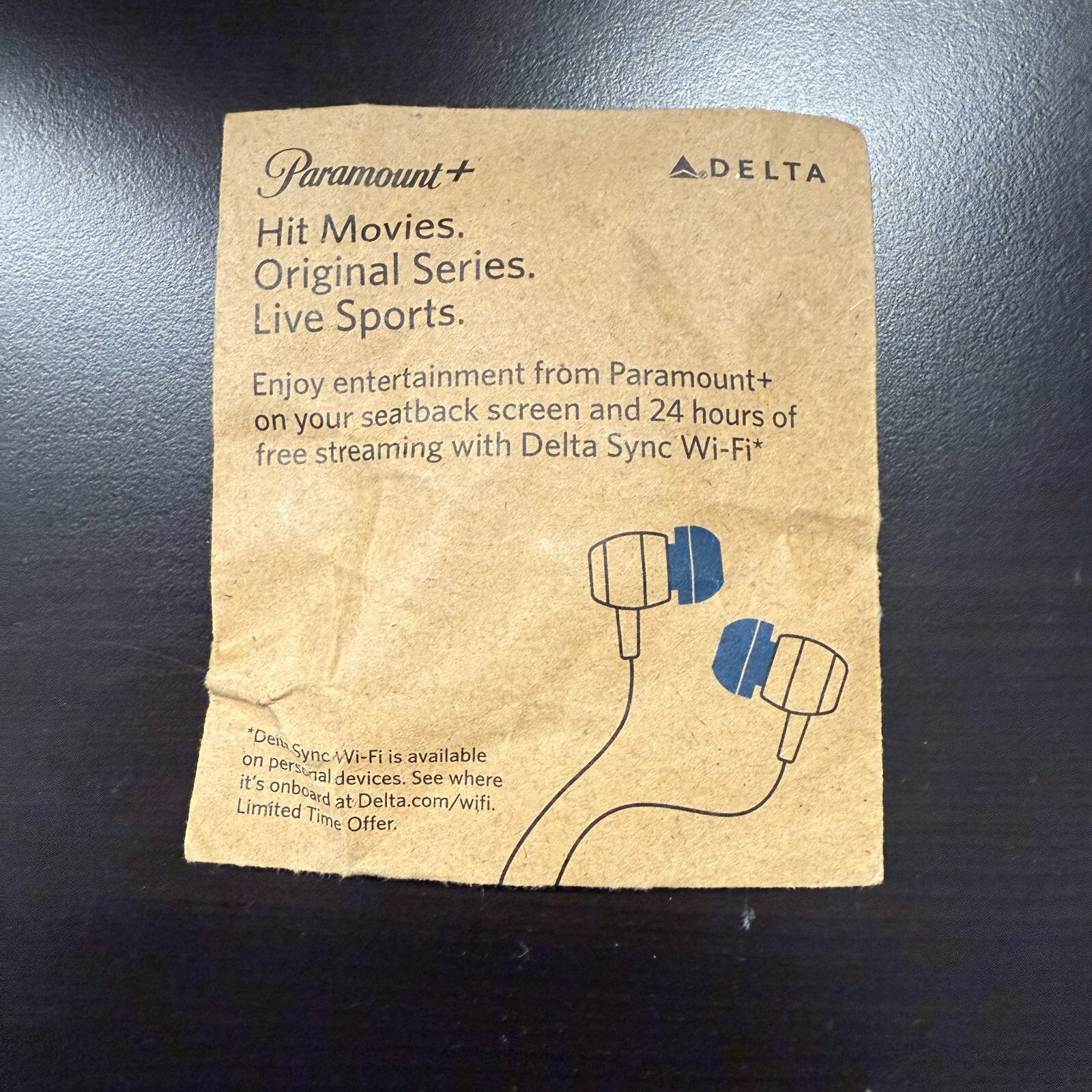 New 2024 Delta Airlines Wired Earbuds “Paramount Plus “