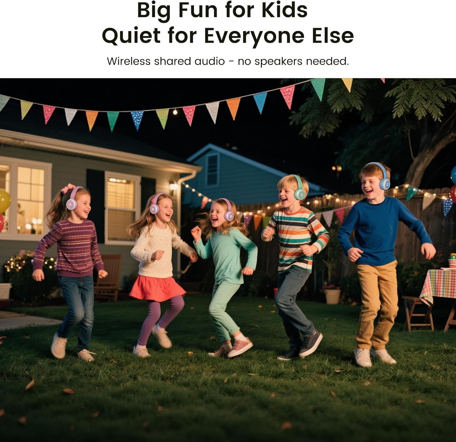SIMOLIO AuraCast Kids Headphones,Compatible with Any Single Bluetooth devices