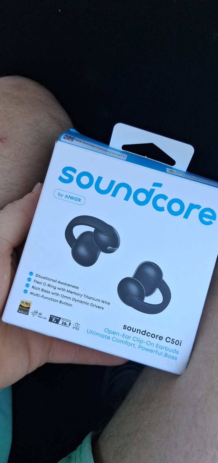 Soundcore C50i by Anker, Open-Ear Clip-On Earbuds, 12mm Drivers, Powerful Bass