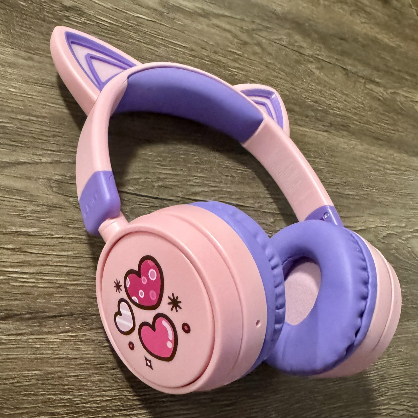 iClever Meow Cookie Cat Ear Bluetooth Kids Foldable Headphones LED Lights Up New
