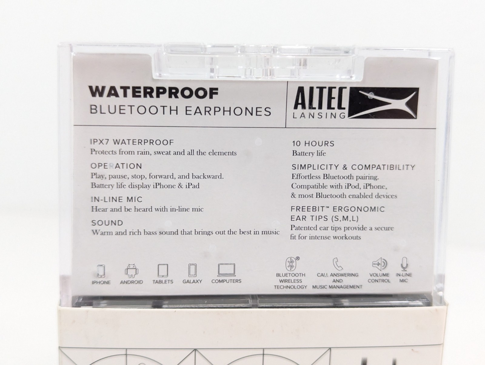 Altec Lansing Bluetooth Waterproof Sweatproof IPX7 10 Hours Playtime New