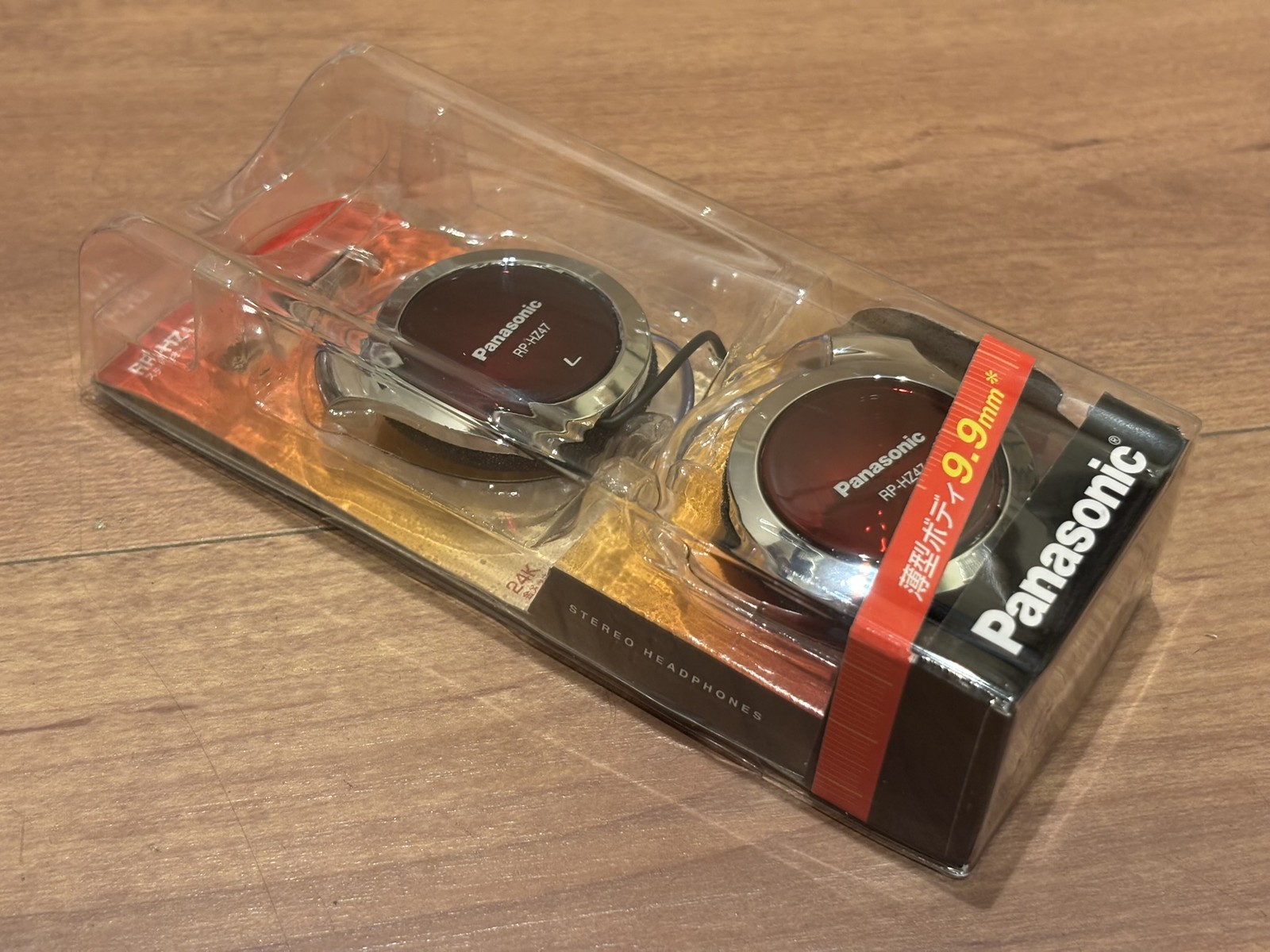 Panasonic Stereo Headphones Red RP-HZ47-R 9.9mm Thin and Lightweight Model