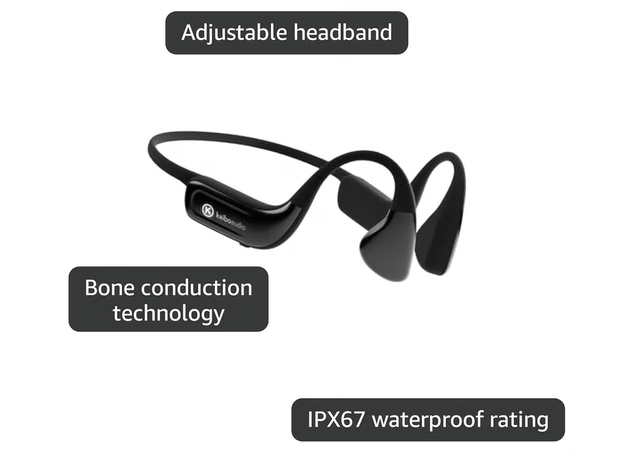 Kaibo Flow – Bone Conduction Headphones with Noise-Cancelling Mic,Waterproof .A2