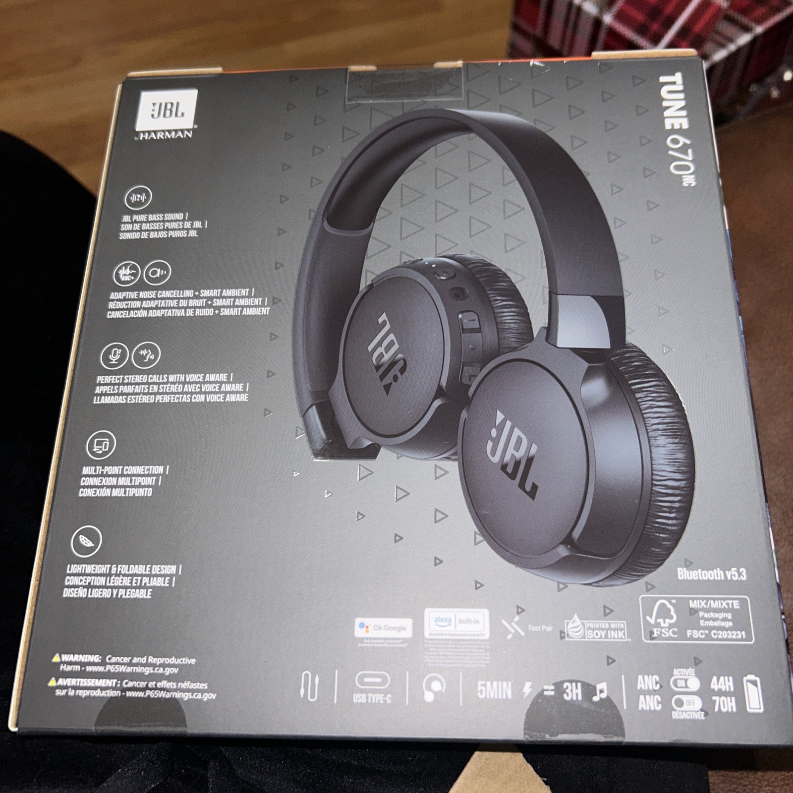 JBL TUNE 670NC Noise Cancelling Bluetooth Headphones Sealed
